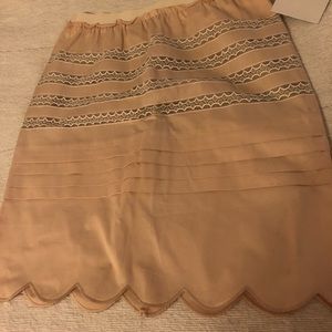 NWT Red Valentino scalloped pink skirt size 2